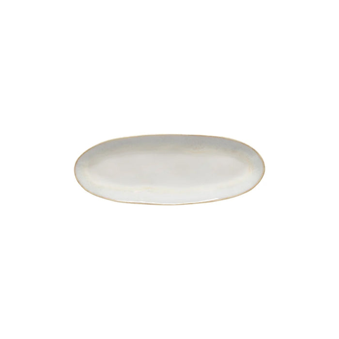 Costa Nova 9.5" x 3.75" Brisa Salt White Oval Stoneware Platter - 2/Case - GOA241-SAL