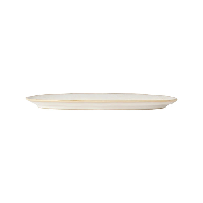 Costa Nova 9.5" x 3.75" Brisa Salt White Oval Stoneware Platter - 2/Case - GOA241-SAL