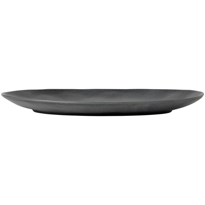 Costa Nova 17.6" x 12.25" Livia Matte Black Large Oval Stoneware Serving Tray - GOA451-BLK