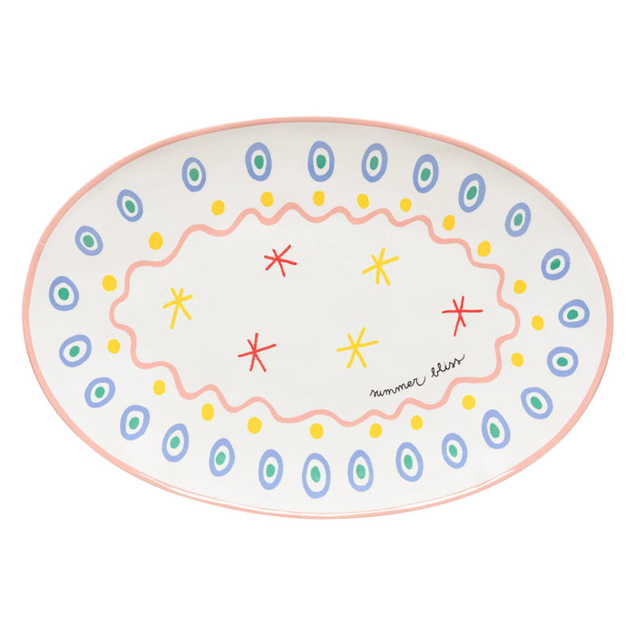 Costa Nova 17.75" x 12.25" Summer Bliss Oval Stoneware Serving Plate - GOA451-SUM