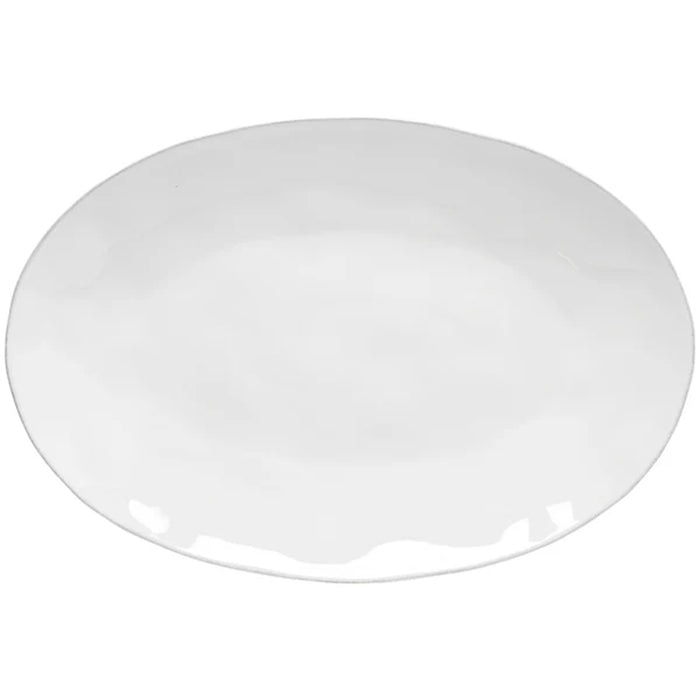 Costa Nova 17.6" x 12.25" Livia White Large Oval Stoneware Serving Tray - GOA451-WHI