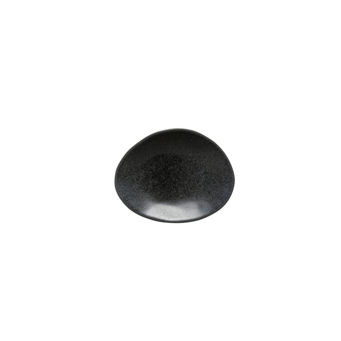 Costa Nova 6.12" x 4.75" Livia Matte Black Oval Stoneware Appetizer Plate - 6/Case - GOP161-BLK