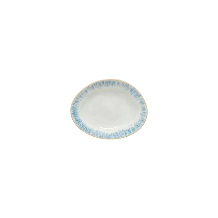 Costa Nova 6" x 4.75" Brisa Ria Blue Oval Stoneware Bread Plate - 6/Case - GOP161-RIA