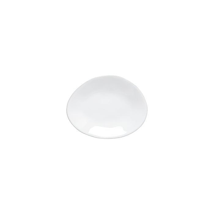 Costa Nova 6.12" x 4.75" Livia White Oval Stoneware Appetizer Plate - 6/Case - GOP161-WHI