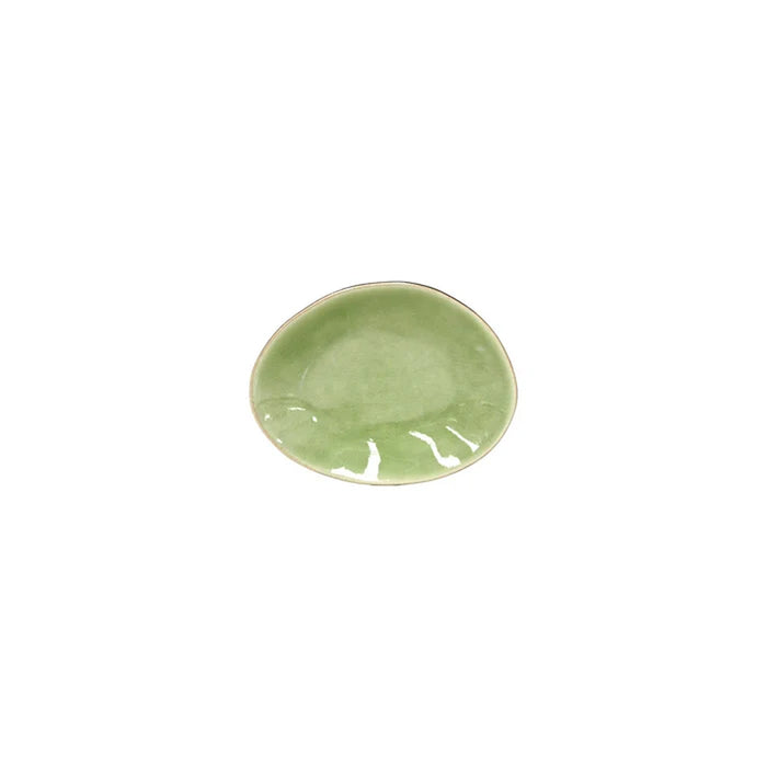Costa Nova 6.12" x 4.75" Riviera Fresh Green Oval Stoneware Plate - 6/case - GOP162-VRF