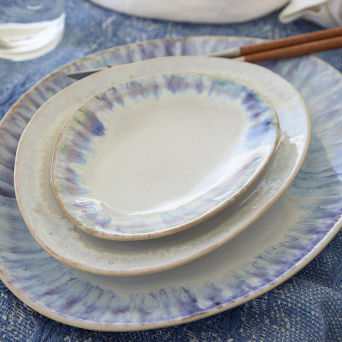 Costa Nova 8" x 6.25" Brisa Salt White Oval Stoneware Salad Plate - 6/Case - GOP201-SAL