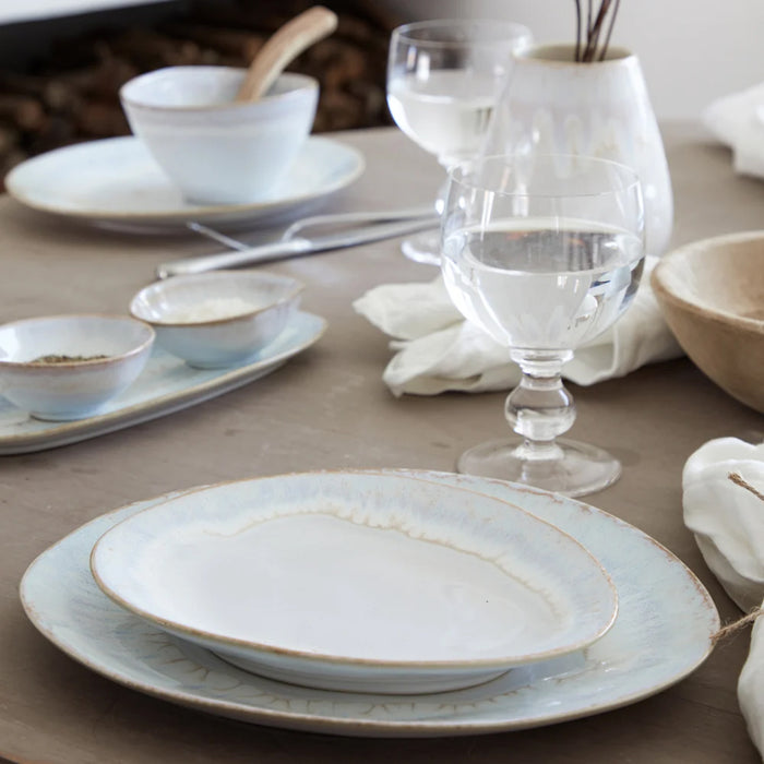 Costa Nova 8" x 6.25" Brisa Salt White Oval Stoneware Salad Plate - 6/Case - GOP201-SAL