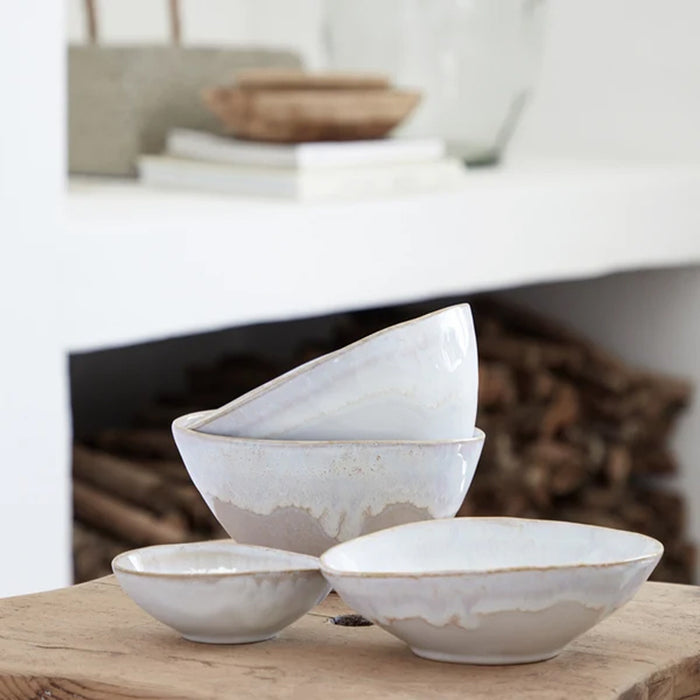 Costa Nova 4" x 3" Brisa Salt White Oval Stoneware Snack/Dip Bowl - GOS102-SAL