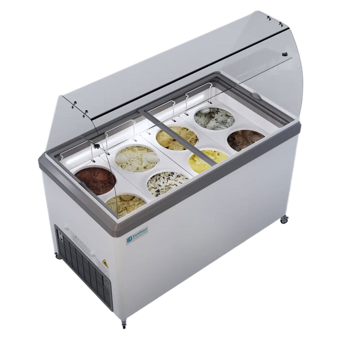 Excellence HBD-4HC 28.5" 4-Tub Ice Cream Dipping Freezer with Sneeze Guard - 6.4 Cu. Ft.