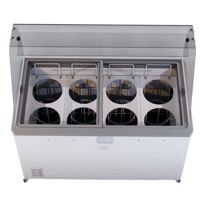 Excellence HBD-4HC 28.5" 4-Tub Ice Cream Dipping Freezer with Sneeze Guard - 6.4 Cu. Ft.