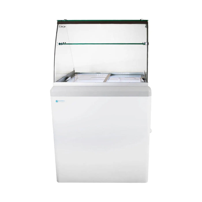 Excellence HBG-4HC 28.5" 4-Pan Gelato Scooping Freezer with Sneeze Guard - 6.4 Cu. Ft.