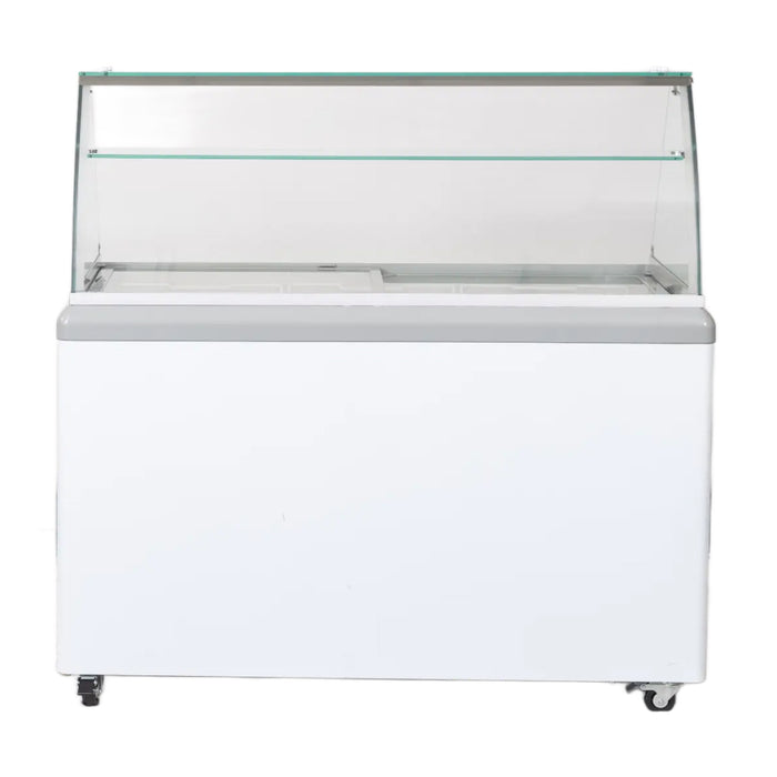 Excellence HBG-9HC 51.75" 9-Pan Gelato Scooping Freezer with Sneeze Guard - 13.8 Cu. Ft.