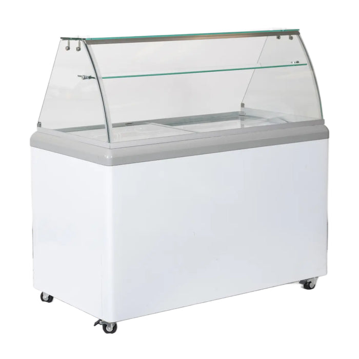 Excellence HBG-9HC 51.75" 9-Pan Gelato Scooping Freezer with Sneeze Guard - 13.8 Cu. Ft.