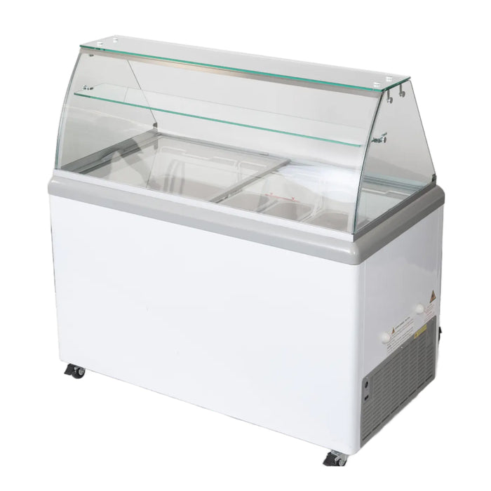 Excellence HBG-9HC 51.75" 9-Pan Gelato Scooping Freezer with Sneeze Guard - 13.8 Cu. Ft.