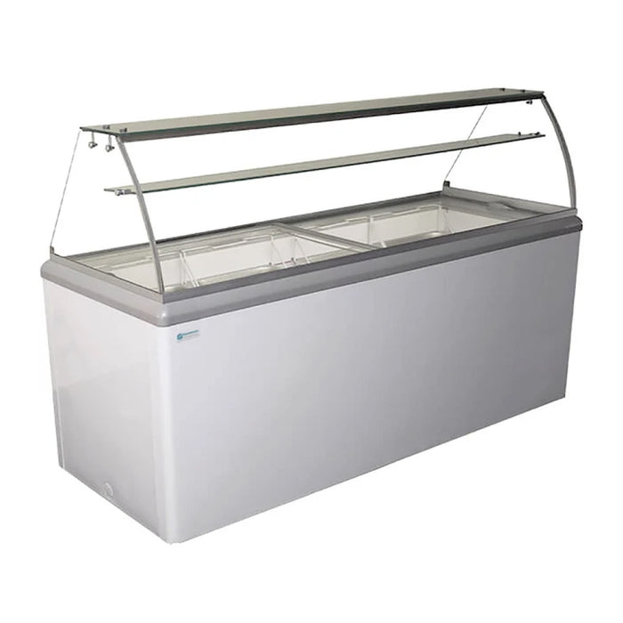 Excellence HBG-10HC 59.5" 10-Pan Gelato Scooping Freezer with Sneeze Guard - 16.5 Cu. Ft.