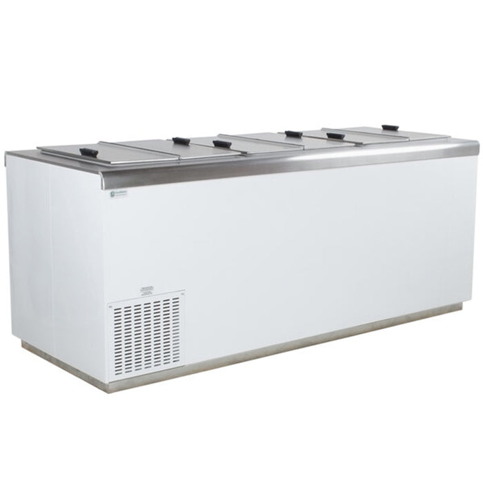 Excellence HFF-12HC 80.75" 33-Tub Ice Cream Dipping Freezer with Flip Top Lids - 27.6 Cu. Ft.