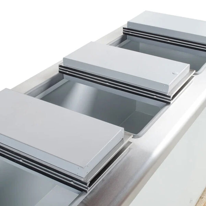 Excellence HFF-12HC 80.75" 33-Tub Ice Cream Dipping Freezer with Flip Top Lids - 27.6 Cu. Ft.