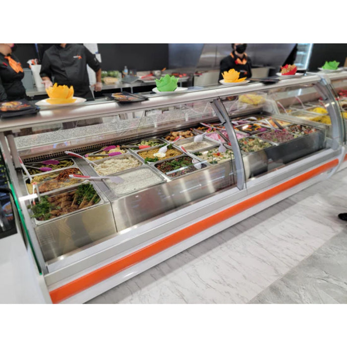 Igloo 79" Deluxe Curved Glass Heated Food Showcase - HFTD6