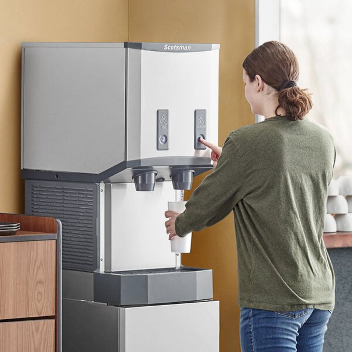 Scotsman HID312ABX-1 16" Meridian Push-Button Air Cooled Countertop Nugget Ice Machine & Water Dispenser - 320 Lbs.