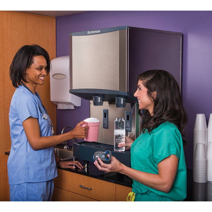Scotsman HID525AX-1 21" Meridian Touch-Free Air Cooled Countertop Nugget Ice Machine & Water Dispenser - 500 Lbs.