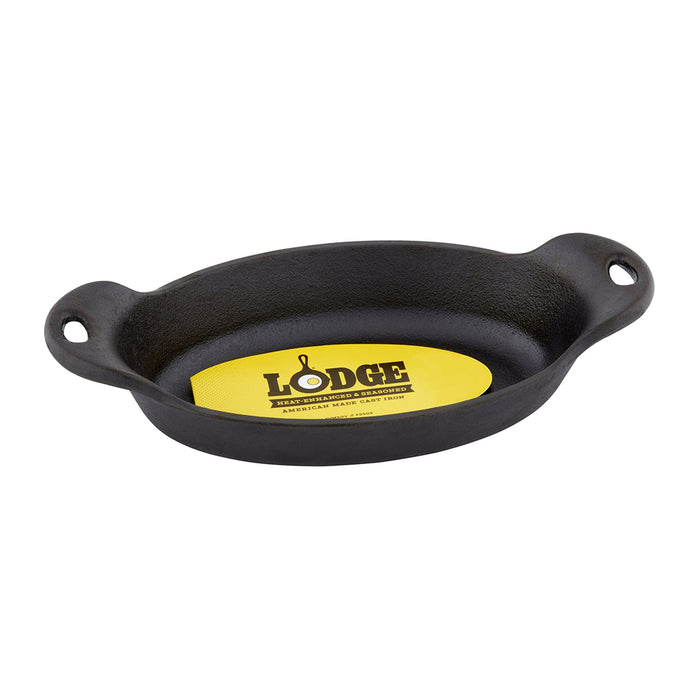 Lodge HMSOV 9 oz. Heat Treated Mini Oval Cast Iron Server