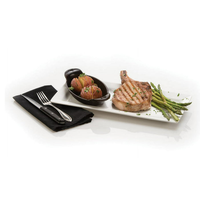 Lodge HMSOV 9 oz. Heat Treated Mini Oval Cast Iron Server