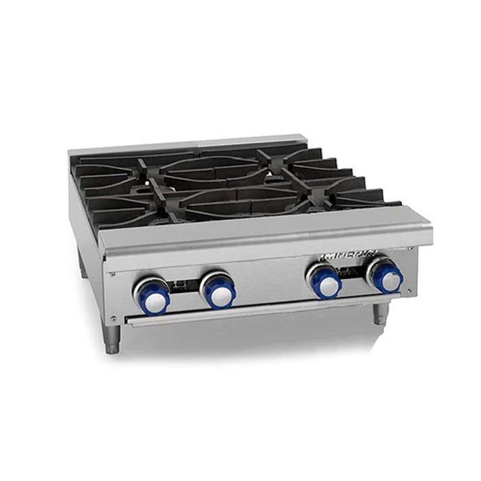 Imperial IHPA-4-24 24" Gas 4-Burner Countertop Hot Plate - 128,000 BTU