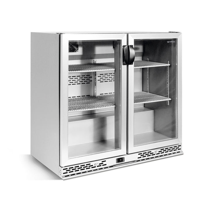 Infrico IMD-ERV25IIGD 35" Glass 2-Door Back Bar Refrigerator - 8 Cu. Ft.