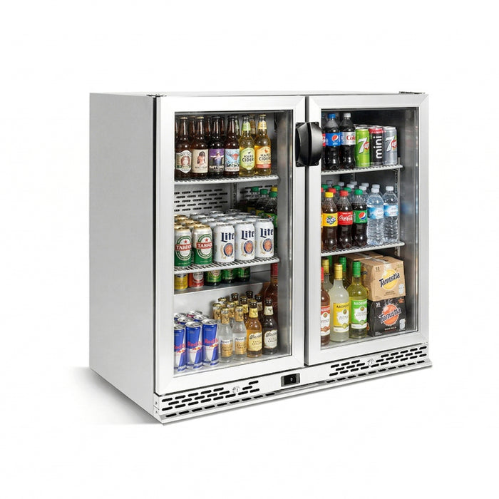 Infrico IMD-ERV25IIGD 35" Glass 2-Door Back Bar Refrigerator - 8 Cu. Ft.