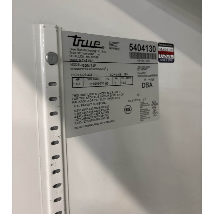 (USED) True GDM-72F 78" Swing Glass 3-Door Merchandiser Freezer