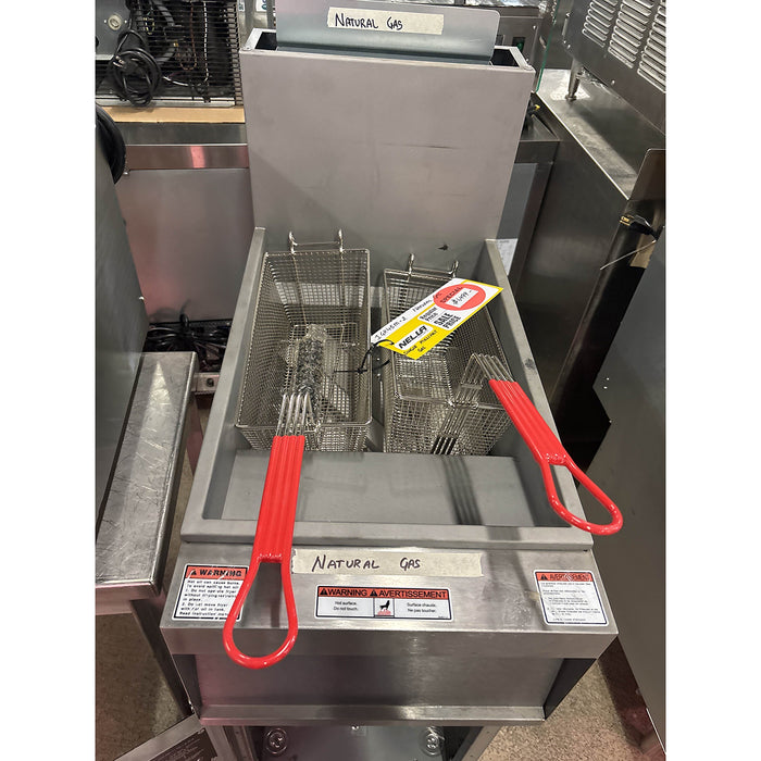 (SHOWROOM MODEL) Vulcan 1GR45M-2 45 Lb. Liquid Propane Floor Fryer - 120,000 BTU