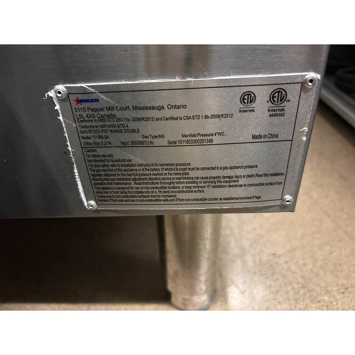 (USED) Nella 18" Natural Gas 2-Burner Stock Pot Range - 200,000 BTU - 37529