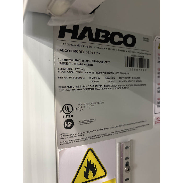 (SCRATCH & DENT) Habco SE24HCSX 24" Bottom Mount Solid Door Reach-In Refrigerator