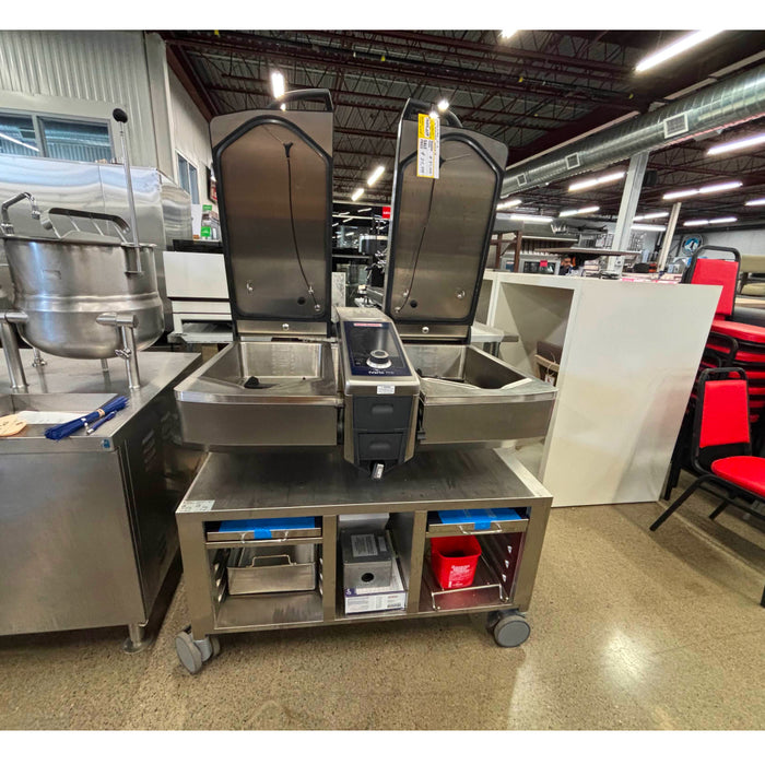 (DEMO) Rational iVario Pro 2-S 13 Gallon 2-Pan Electric Tilt Skillet with Stand - 208/240V