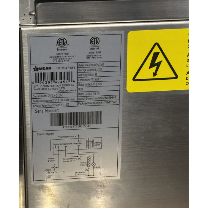 (USED) Nella 27" Countertop Curved Glass Display Warmer - 4.24 Cu. Ft. - 47454