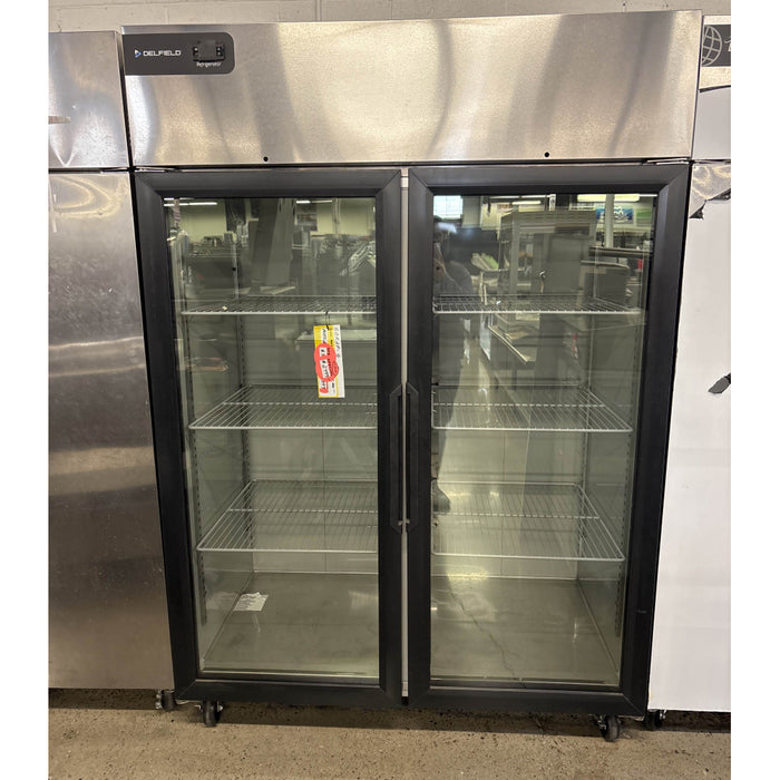 (USED) Delfield GBR2P-G 55" Top Mount Glass 2-Door Reach-In Refrigerator
