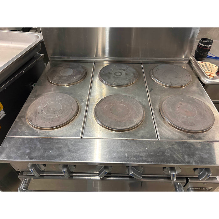 (USED) Imperial IR-6-E 36" Electric 6-Burner Plate Commercial Range With Standard Oven - 208V, 3 Ph