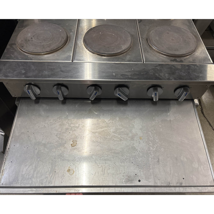 (USED) Imperial IR-6-E 36" Electric 6-Burner Plate Commercial Range With Standard Oven - 208V, 3 Ph
