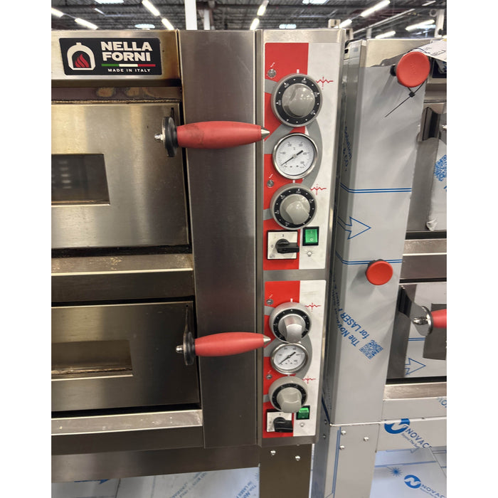 (USED) Nella 43" Double Chamber Pizza Oven With Mechanical Display - 220V, 13.2 kW - 40638