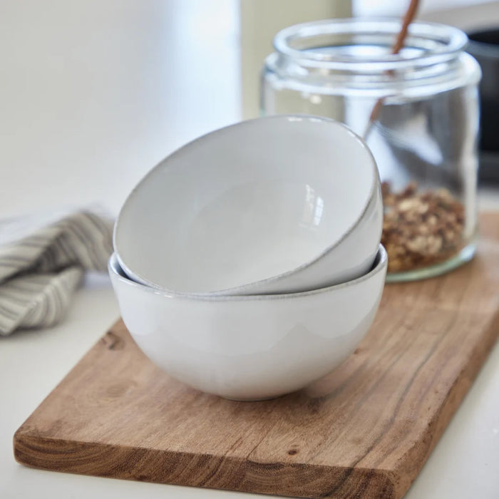 Costa Nova 5" Livia White Round Stoneware Fruit Bowl - 6/Case - IOC132-WHI