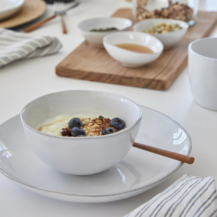 Costa Nova 5" Livia White Round Stoneware Fruit Bowl - 6/Case - IOC132-WHI
