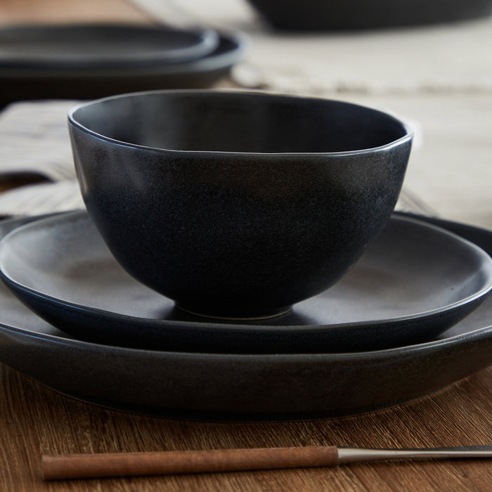 Costa Nova 5.91" Livia Matte Black Round Stoneware Soup/Cereal Bowl - 6/Case - IOS152-BLK