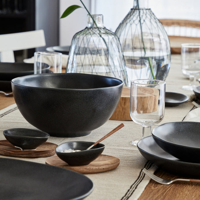 Costa Nova 10.4" Livia Matte Black Round Stoneware Serving Bowl - IOS261-BLK