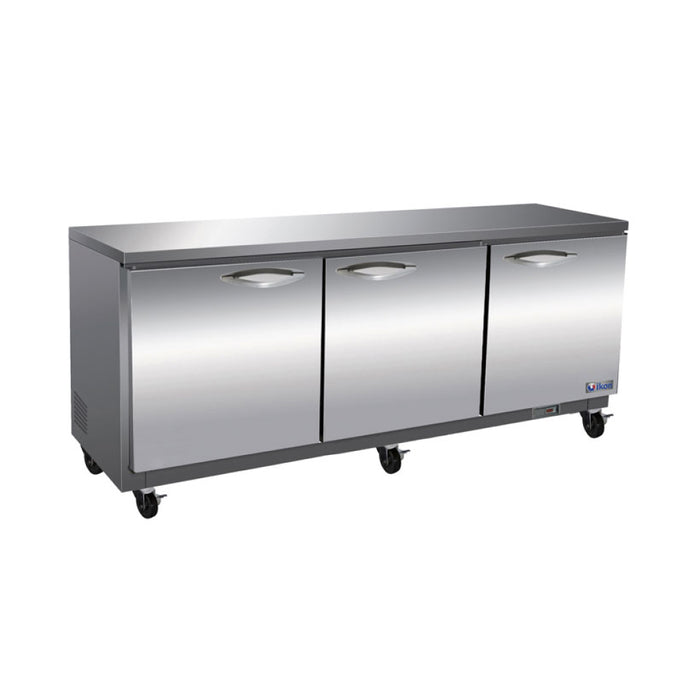 Ikon IUC72R 72" Solid 3-Door Undercounter Refrigerator