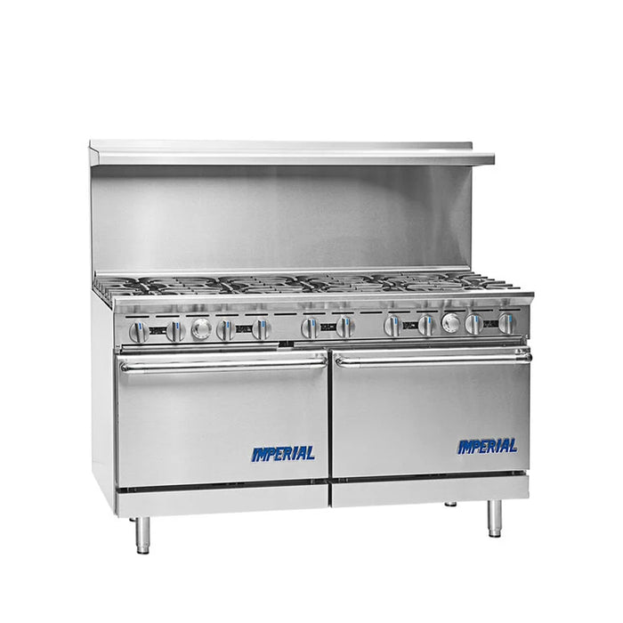 Imperial IR-10 60" Natural Gas 10-Burner Commercial Range With Standard Ovens - 390,000 BTU