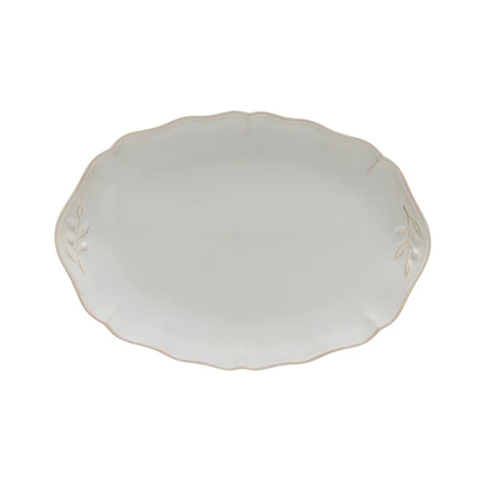 Costa Nova 12.75" x 8.75" Alentejo Oval White Stoneware Platter - JA321-WHT