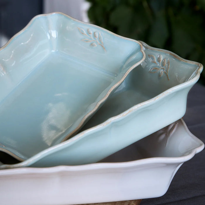 Costa Nova 11.75" x 8.75" Alentejo White Rectangular Stoneware Baking Dish - JR301-WHT