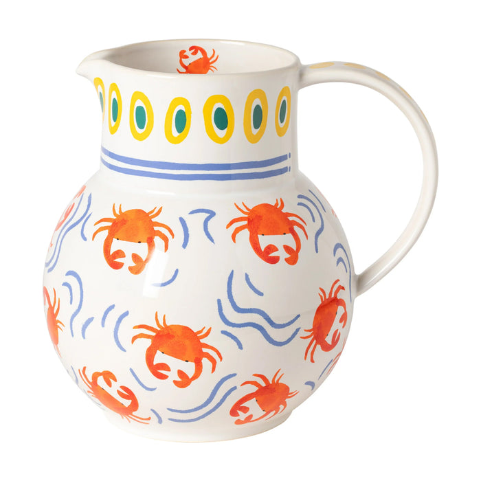 Costa Nova 5.95 L Summer Bliss Crab Stoneware Pitcher - JSZ292-CRB