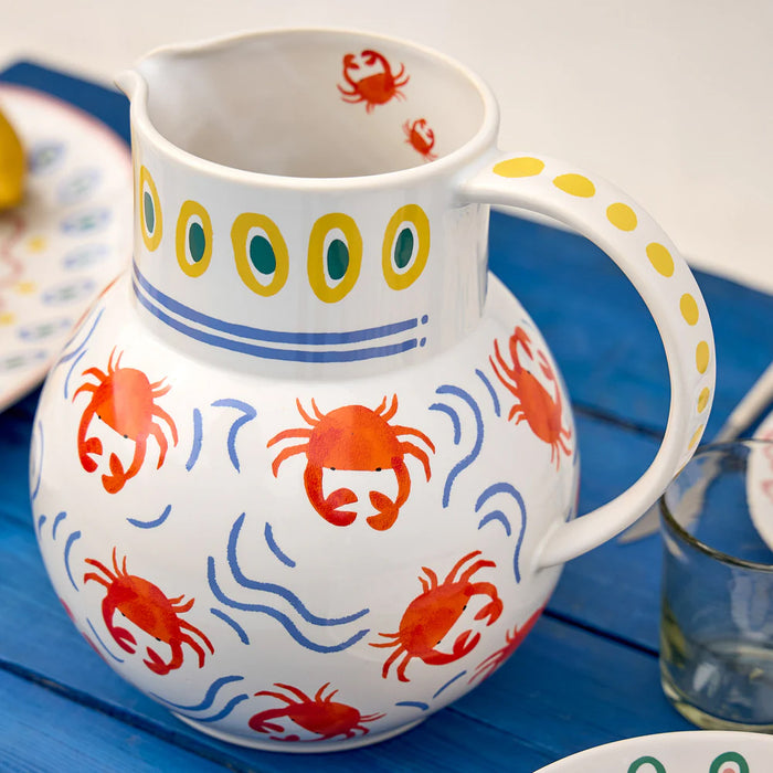 Costa Nova 5.95 L Summer Bliss Crab Stoneware Pitcher - JSZ292-CRB