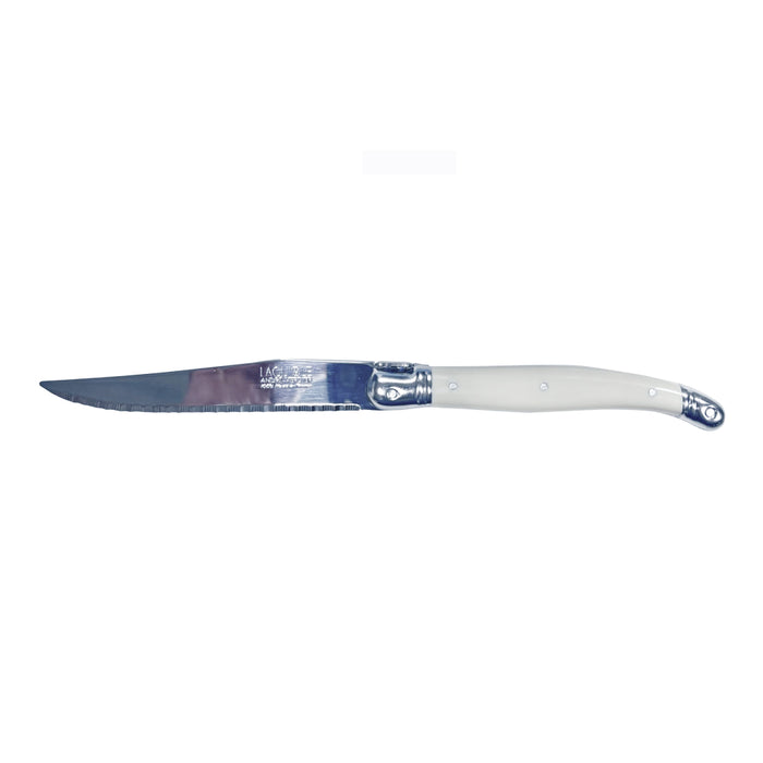 Laguiole By Andre Verdier 4.25" 6-Piece Ivory Steak Knife Set with Knife Block